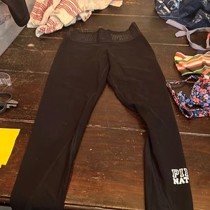 Pink Victorias secret leggings xs black hardly worn
